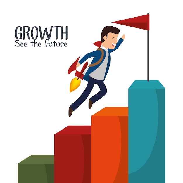 Growth see the future concept vector illustration design
