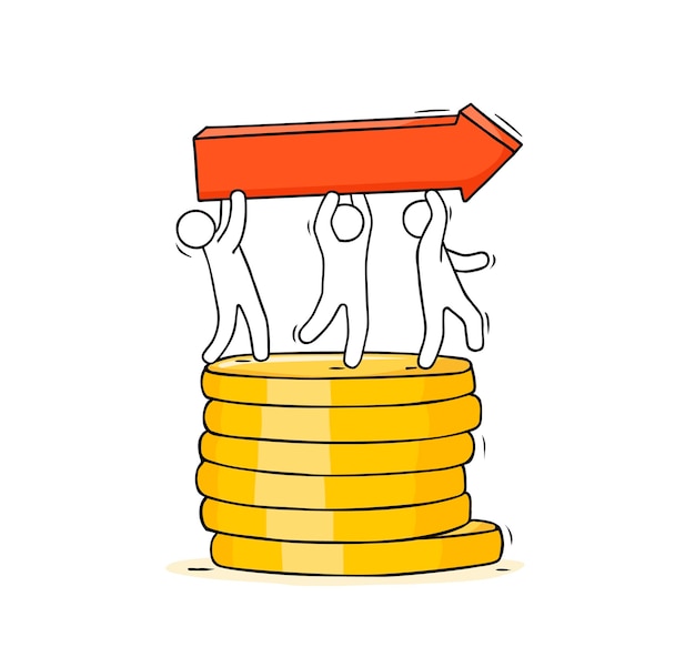 Growth stacks with coins with people