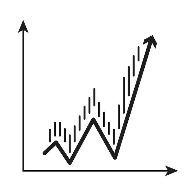 Grafico delle tendenze di crescita grafico dell'aumento economico grafico delle statistiche di progresso successo commerciale