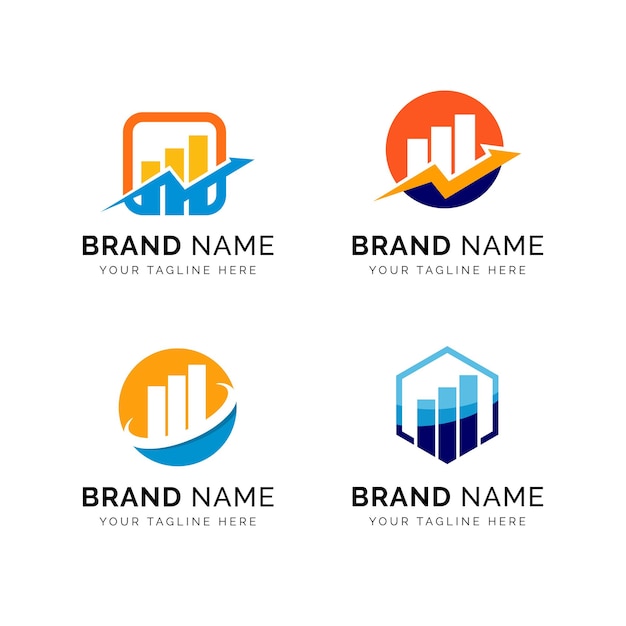 Growth up arrow business logo template. Market Statistic Report logo.