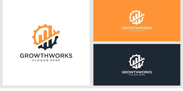 growth work logo design template 