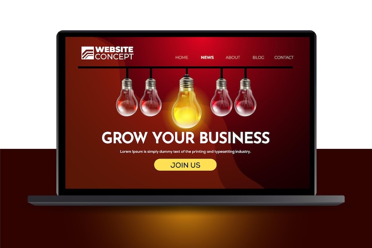 Vector growth your business landing page concept