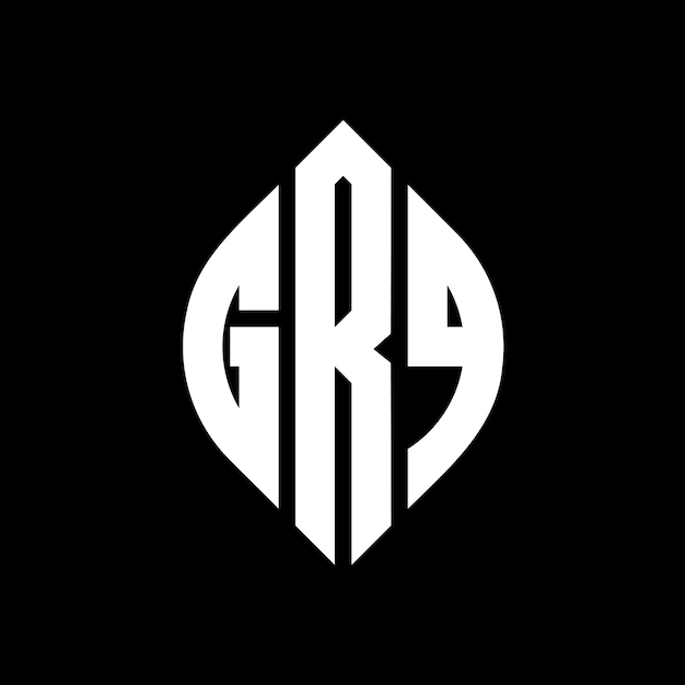 Vettore grq cerchio lettera logo design con forma di cerchio e ellisse grq ellisse lettere con stile tipografico le tre iniziali formano un logo cerchio grq cerchio emblema abstract monogramma lettera mark vettore