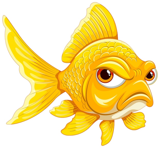 Vector grumpy goldfish cartoon illustratie