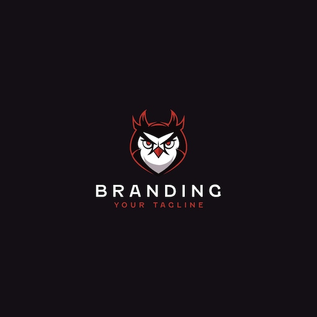 Grumpy Owl Logo Design Template