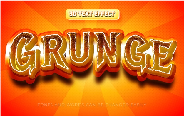 Grunge 3d editable text effect style