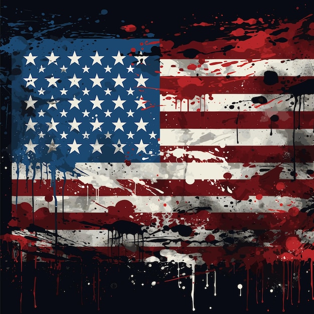 Grunge American flag Illustration