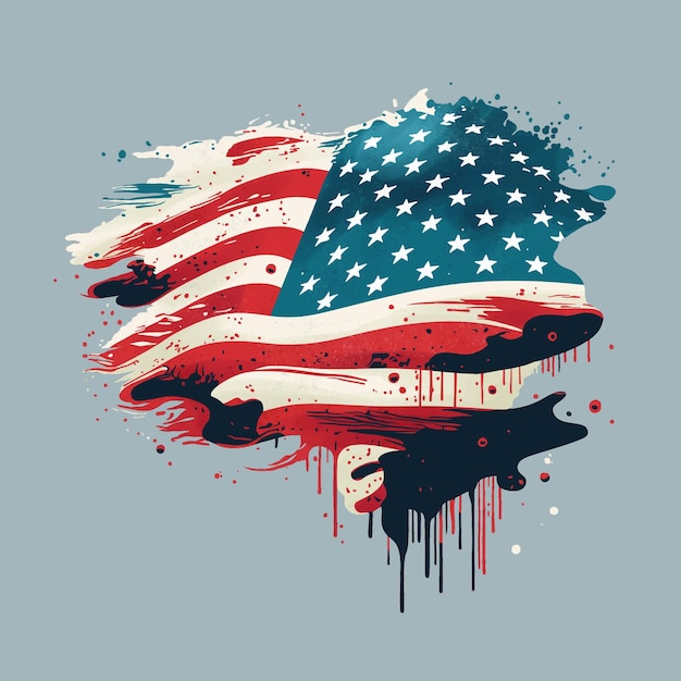 Vector grunge american flag vector illustration vector design element