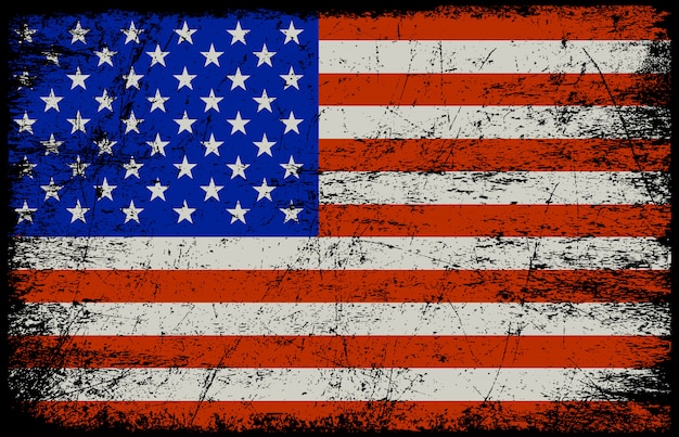 Vector grunge american flag