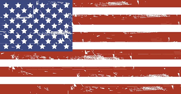 Grunge Amerikaanse vlag Vector vuile VS vlag