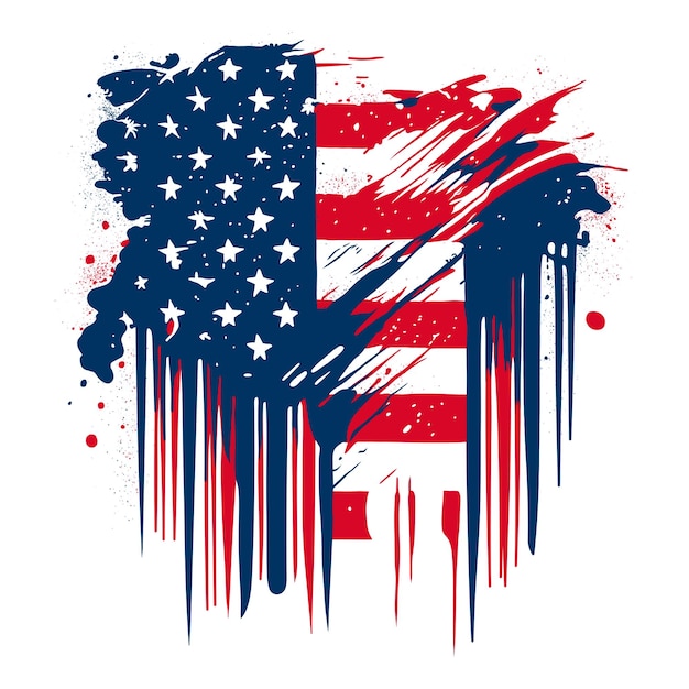 Grunge Amerikaanse vlag vectorillustratie
