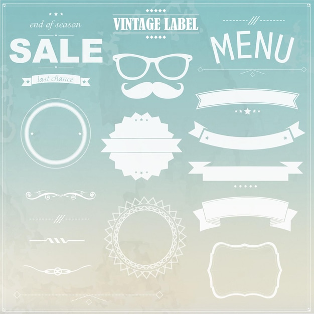 Grunge Background With Labels, 