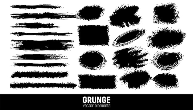 Vector grunge backgrounds set. vector brush strokes. area for text