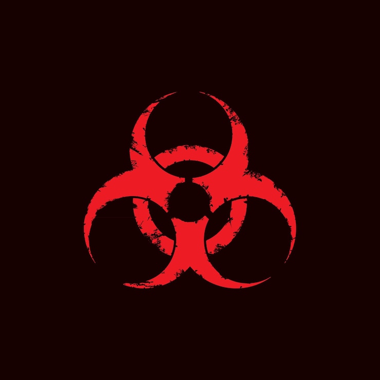 Vector grunge biohazard symbol isolated on white background. vector illustration. eps 10.