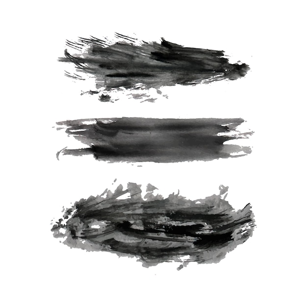 Grunge black brush strokes Collection of brush strokes vector