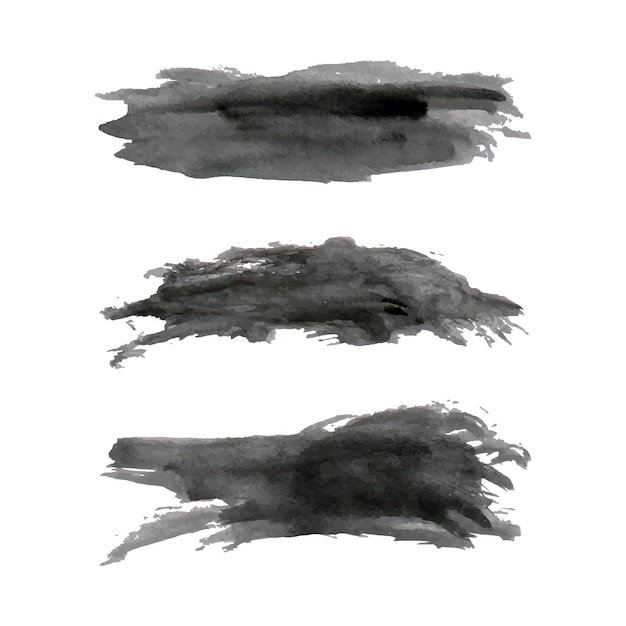 Vector grunge black brush strokes collection of brush strokes vector