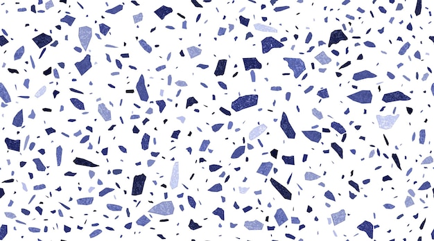Grunge blauw terrazzo naadloos patroon ornament