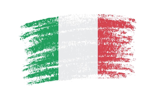 Гранж-мазок кистью флага Италии.