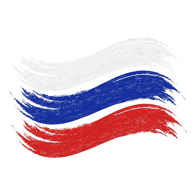 Grunge brush stroke with national flag of russia isolated on a white background vector illustration