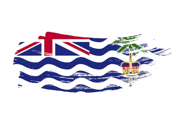 Гранжевый мазок кистью с национальным флагом Акварельная живопись флаг Символический плакат банн национального флага Стиль акварельного рисунка Вектор изолирован на белом фоне