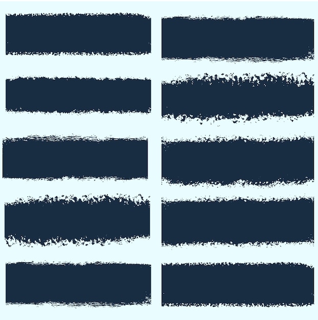 Vector grunge brush strokes set collection