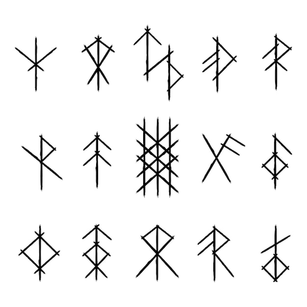 Grunge brushes bind runes set