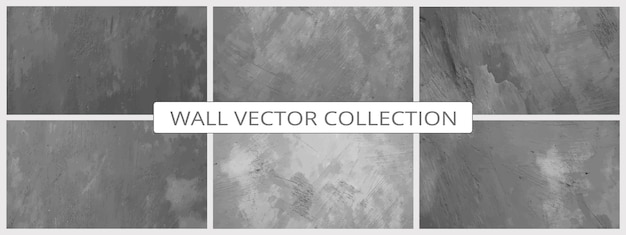 Grunge cement texturen vector collectie Betonnen muur achtergrond vectorillustratie