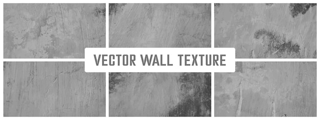 Grunge cement texturen vector collectie Betonnen muur achtergrond vectorillustratie