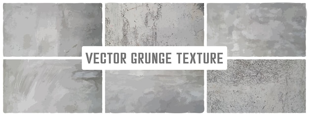 Vector grunge cement textures vector colection concrete wall background vector illustration