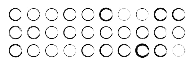 Grunge circles collection. Grunge round shapes big set. Vector