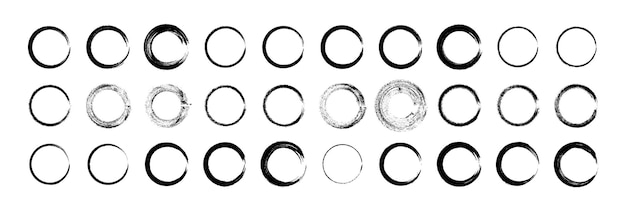 Grunge circles collection. Grunge round shapes big set. Vector