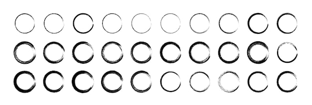 Grunge circles. Grunge round shapes. Vector illustration.