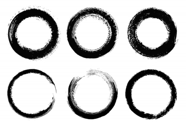 Vector grunge circles set