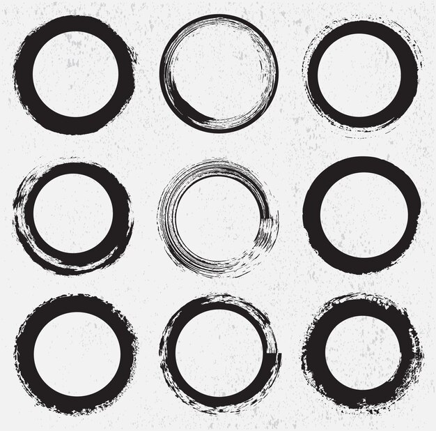 Grunge circles set