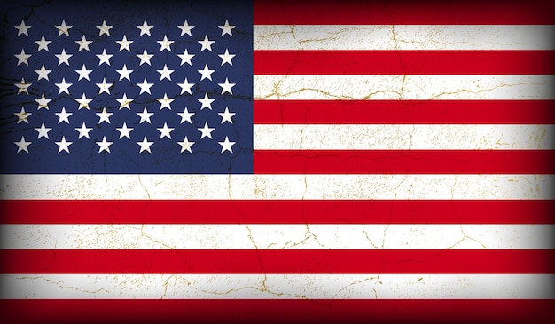 Grunge crack vintage textuur Verenigde Staten van Amerika vlag vector