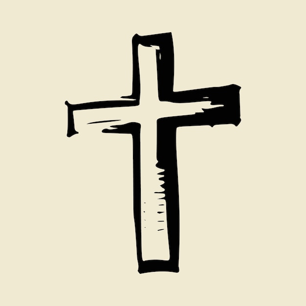 Grunge Cross Abstract Religious Vector Art