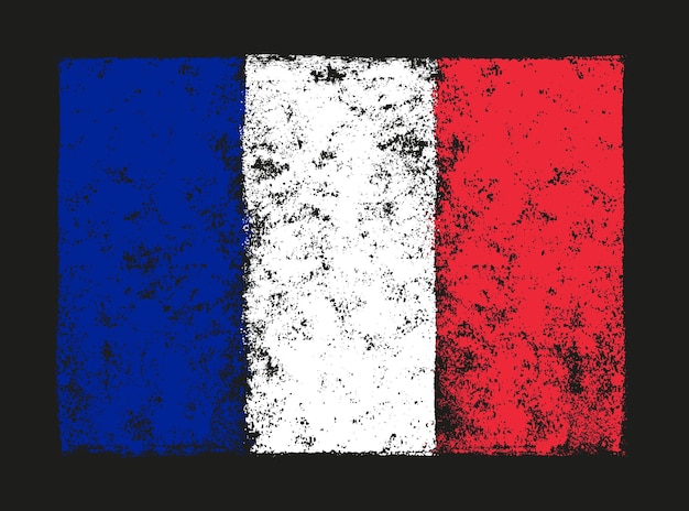 Grunge distressed flag of france