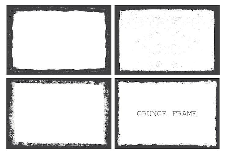 Vector grunge distressed frames set.
