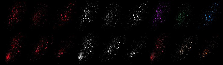 Vector grunge dripping collection of colorful drop blood splash vector brush illustration