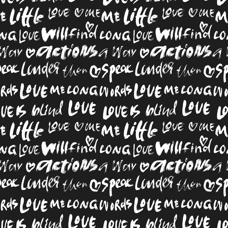Vector grunge dry brush lettering seamless pattern motivation poster