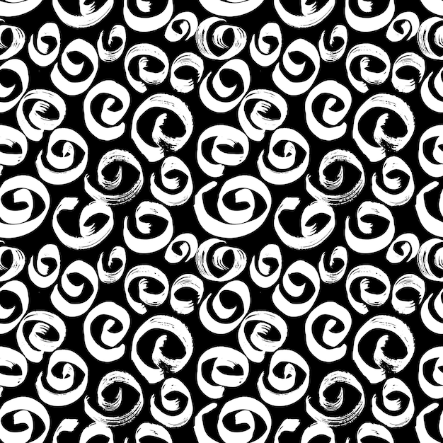 Vector grunge dry brush seamless pattern