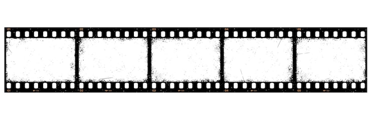 Vector grunge film reel strip isolated movie filmstrip