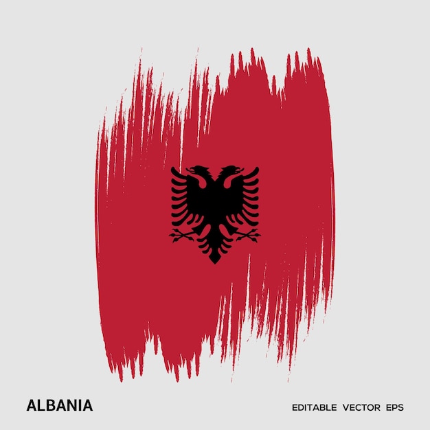 Гранж флаг Албании вектор абстрактный гранж матовый флаг