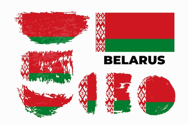 Vettore bandiera grunge della bielorussia illustrazione vettoriale di texture grunge