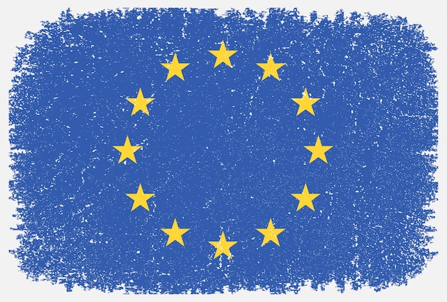 Vettore bandiera del grunge dell'unione europea