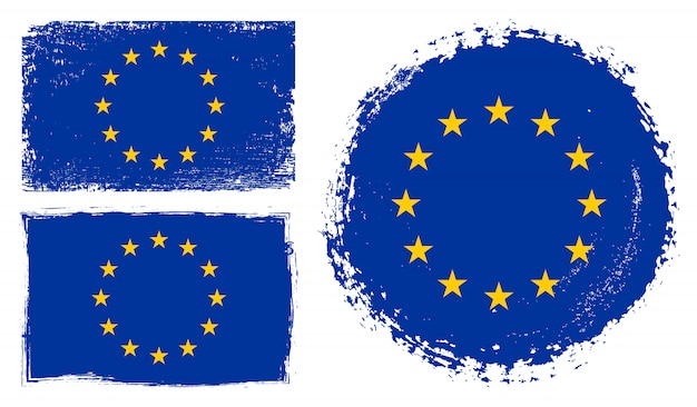 Grunge flag of european union