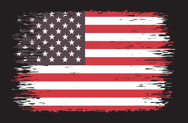 Vector grunge flag of united states