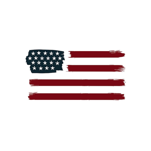 Vector grunge flat american flag illustration vector