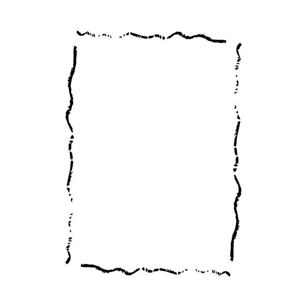 Vector grunge frame border shape icon vertical rectangle decorative doodle element for design in vector illustration