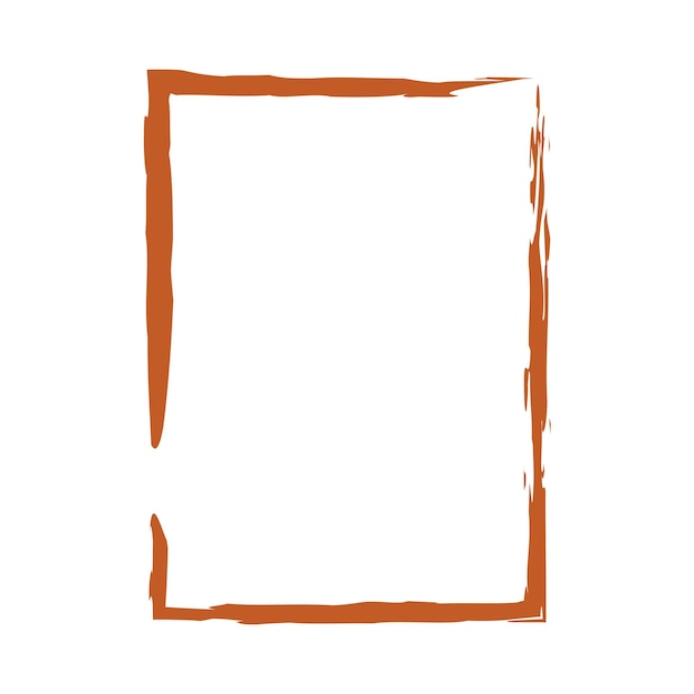 Grunge frame shape icon vertical rectangle decorative vintage border doodle element design